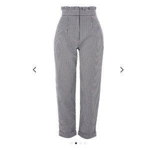 Topshop Ruffle Gingham High-Waisted Trousers